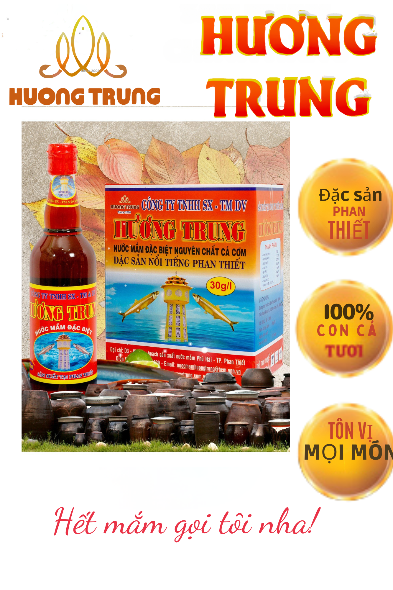 Nước Mắm Hương Trung 500ml, thùng 06 chai